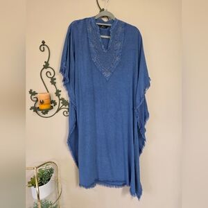 Blue Embroidered Kaftan